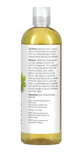 Óleo De Semente De Uva 473ml Now Foods Grapeseed Oil 3un - Imagem 4