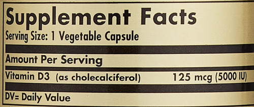 Solgar Vitamina D3 (colecalciferol) 125 Mcg (5000 Ui), 60 Cá - Imagem 2
