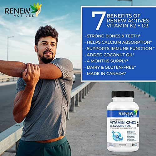 Suplemento Renew Actives D3 K2 Com Óleo De Coco Orgânico Pa - Imagem 2