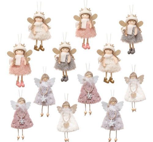 Pacote Com 12 Pingentes De Anjo, Enfeites De Árvore De Natal
