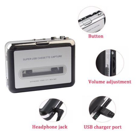 Leitor De Cassetes Usb, Conversor De Cassete Para Mp3 - Imagem 4