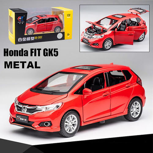 Honda Fit Gk5 Miniatura Metal Carros Com Luzes E Som 1/32 - Imagem 2