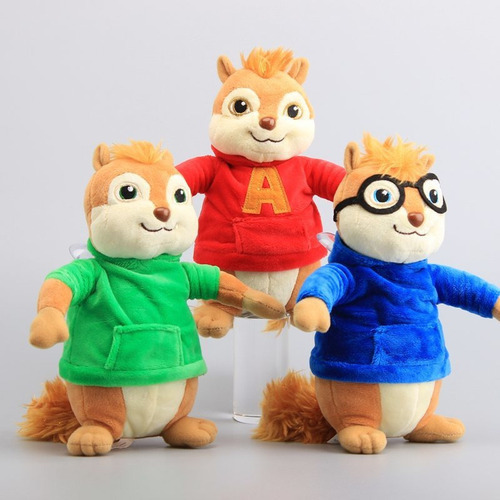 3 Pçs/lote Alvin E Os Esquilos Brinquedos De Pelúcia Kawaii - Imagem 2