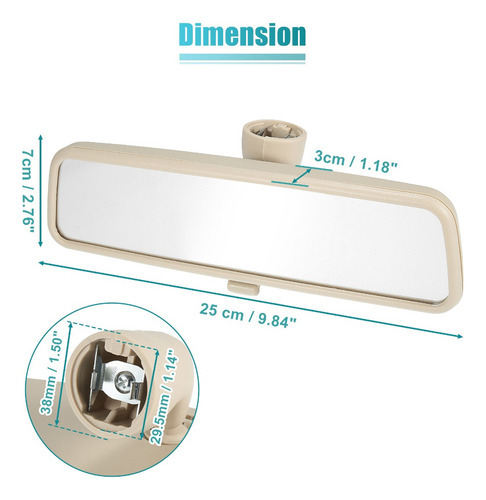 Espelho Retrovisor Interior Bege Para Vw Tiguan Jetta Golf - Imagem 4
