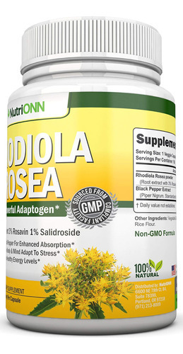 Nutrionn Rhodiola Rosea - 500mg - 180 Cápsulas Veganas - 3% - Imagem 8