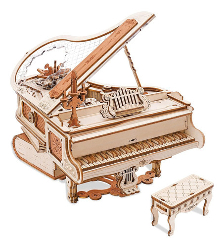 Kits Modelos Piano Mágico Madeira Com Quebra-cabeça