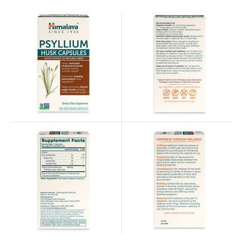 Cápsulas Himalaya Psyllium Husk 3000 Mg Para Fibra 18 - Imagem 7