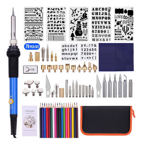 J 79pcs Kit De Ferramentas De Queima De Madeira