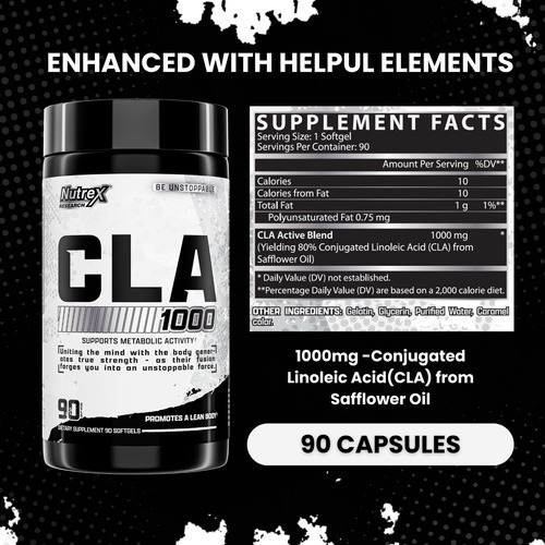 Nutrex Cla 90 Soft Gels - 1000 Mg De Mistura Ativa De Ácido - Imagem 3