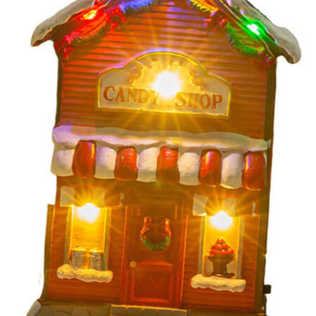 Musical Iluminado Natal Aldeia Casa Estatueta Decoração De - Imagem 31