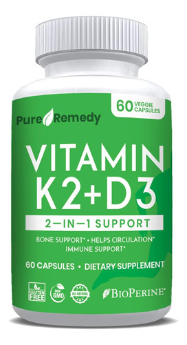 Suplemento De Vitamina K2 D3 De Remédio Puro Com Cálcio E Bi