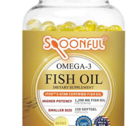 Colher De Mini Óleo De Peixe Ômega 3, 1290 Mg Por Porção, 1