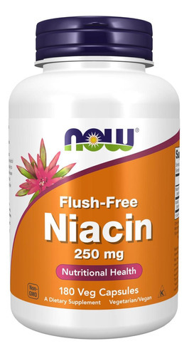 Now Foods Supplements, Niacina (vitamina B-3) 250 Mg, Sem De