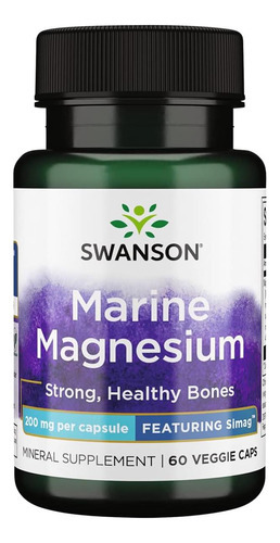 Swanson Simag Magnésio Marinho 200 Miligramas Elemental 200
