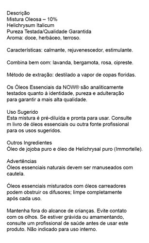 Mistura De Óleo De Helichrysum Now Foods 30ml Importado 4un - Imagem 5