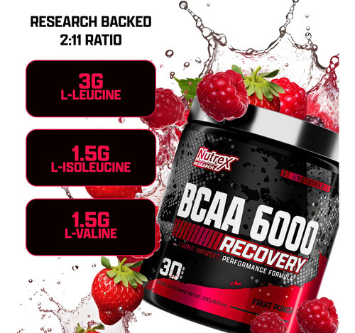Nutrex Research - Bcaa Powder 6000 Aminoácidos - 6 Gramas De - Imagem 3