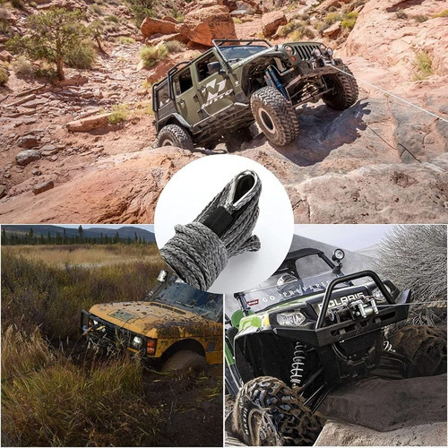 Corda De Cabo Linea Cabrestante 6mm 15m 7700lbs Para Atv Utv - Imagem 5