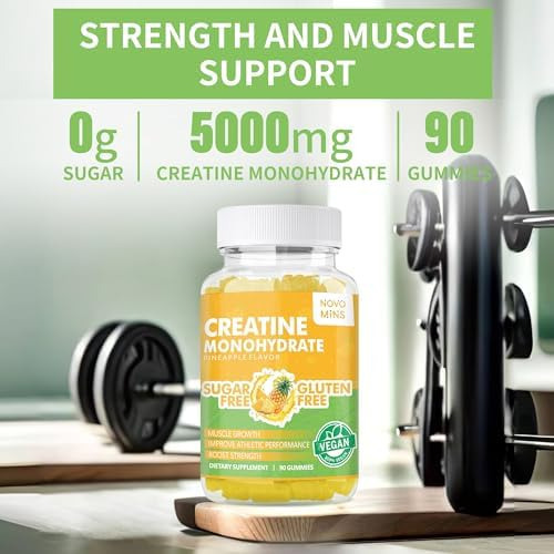 Gomas De Monohidrato De Creatina Novomins 5000mg Para Homens - Imagem 5