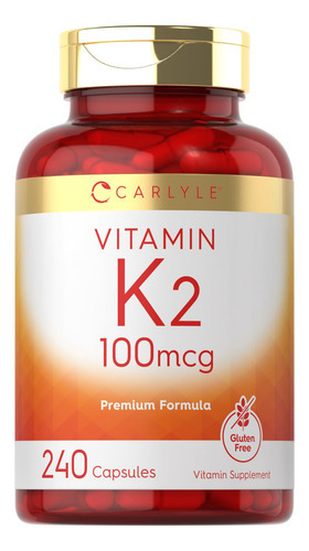 Suplemento Carlyle Vitamin K2 100mcg Mk-4 240 Cápsulas