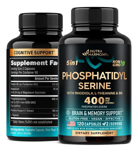 Fosfatidilserina 400 Mg - Suporte Para Cérebro, Memória E Fo
