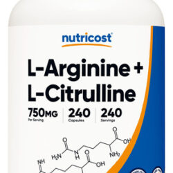 Suplemento Nutricost L-arginina L-citrulina Complex 750 Mg