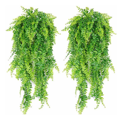2 Peças Vinhas Suspensas Artificiais Samambaias Plantas Fake - Imagem 2
