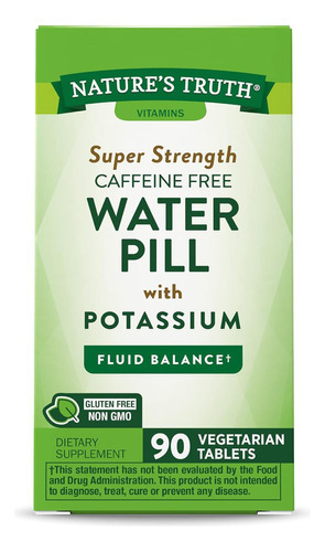 Natures Truth Super Strength Water Pill Com Potássio | 90 Co