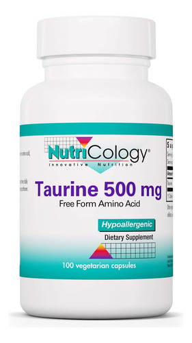 Nutricology Taurina 500 Mg - Energia, Suporte Cardiovascular