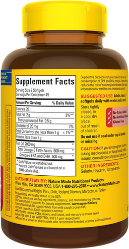 Nature Made Fish Oil 1000 Mg Softgels, Suplementos De Óleo D - Imagem 7