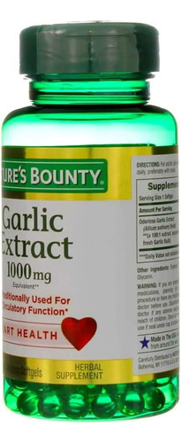 Extrato De Alho Natures Bounty 1000 Mg Cápsulas Gelatinosas - Imagem 3