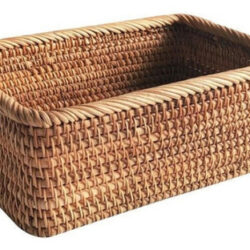 Tecido À Mão Retangular Rattan Cesta De Vime Fruta Chá Snack