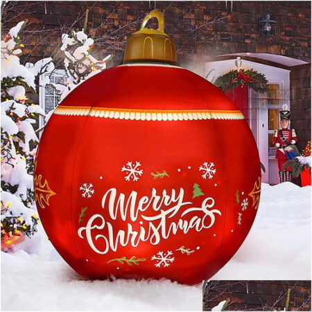 Enfeites De Bola Decorados De Natal Infláveis De Pvc Grandes - Imagem 52