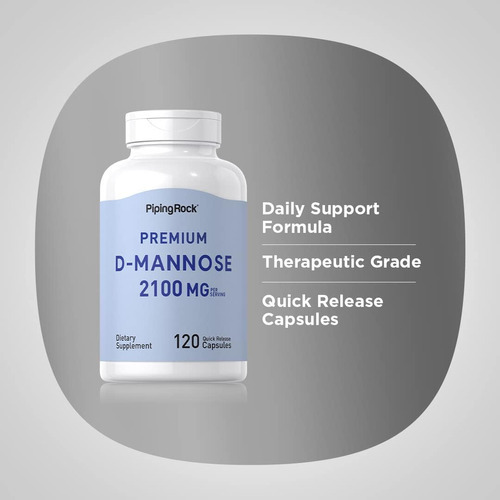 Piping Rock D-manose 2100mg | 120 Cápsulas | Suplemento De M - Imagem 4