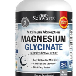 Cápsulas De 500 Mg De Glicinato De Magnésio (240 Mini Tampas
