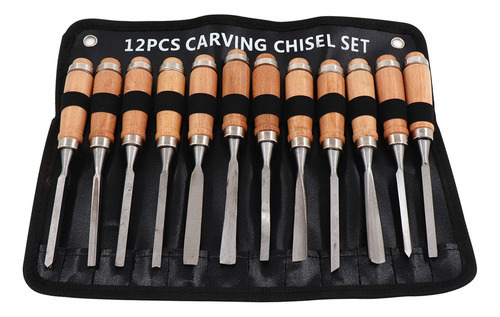 Conjuntos De Cinzel De Madeira 12pcs Com Casos Conjuntos De
