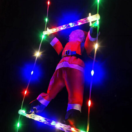 Papai Noel Escalando Na Escada De Corda Decoração - Imagem 20