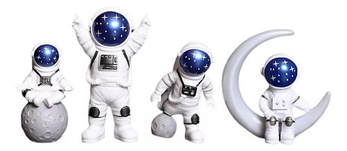 Estatueta De Astronauta De 4 Peças, Decoração De Estátua De