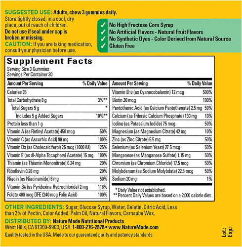 Gomas Multivitamínicas Avançadas Feitas Pela Natureza Para A - Imagem 6