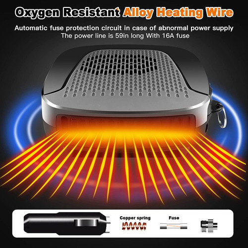 Aquecedor De Ar Para Carro Ventilador Portátil 12v Mini - Imagem 5
