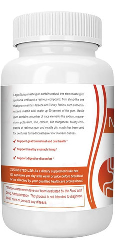 Cápsulas De Goma Mastic Nutra Logic - Suplemento Natural De - Imagem 2