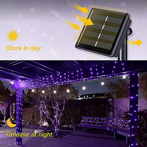 5x20m Luzes De Corda Conduzidas A Energia Solar À Prova D"ág - Imagem 7