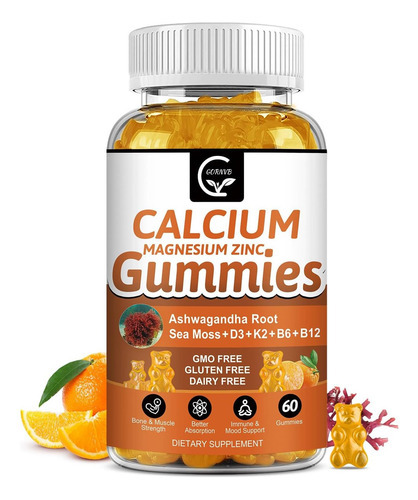 Gomas De Cálcio De 1200 Mg Com Vitamina D3, K2, B12 E B6 - S