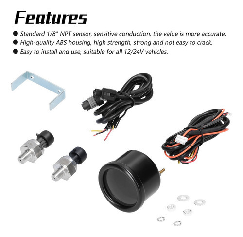P Dual Display Air Pressure Guage Led Digital Air Suspensão - Imagem 6