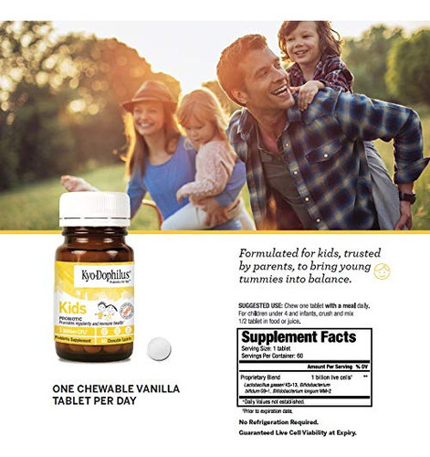 Suplemento Probiótico Kyolic Kyo-dophilus Kids 60 Comprimido - Imagem 6