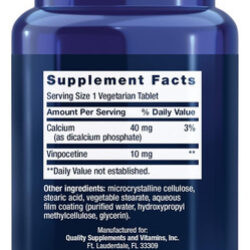 Life Extension Vinpocetina 10 Mg, 100 Comprimidos Vegetarian