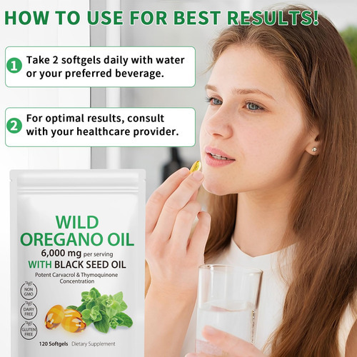 Tooffi Ingredientes Óleo De Cápsulas Softgel De Orégano, Cáp - Imagem 8