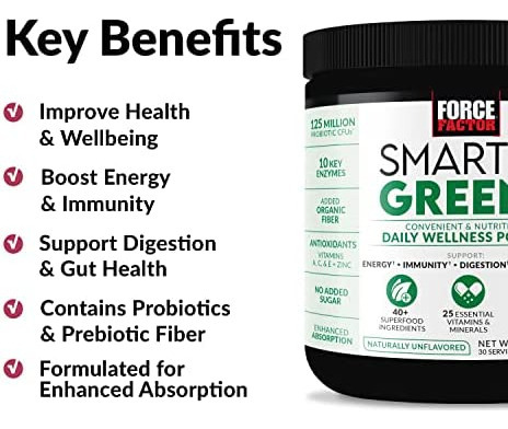 Pó Diário De Bem-estar Force Factor Smarter Greens Para Apo - Imagem 2