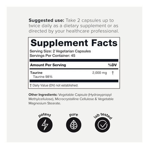 Suplemento De Taurina Toniiq 2000 Mg - Cápsulas De Taurina E - Imagem 2