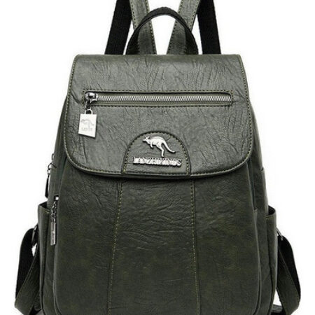Mochila Feminina De Couro Pu Vintage - Imagem 17