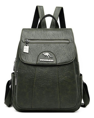 Mochila Feminina De Couro Pu Vintage - Imagem 17